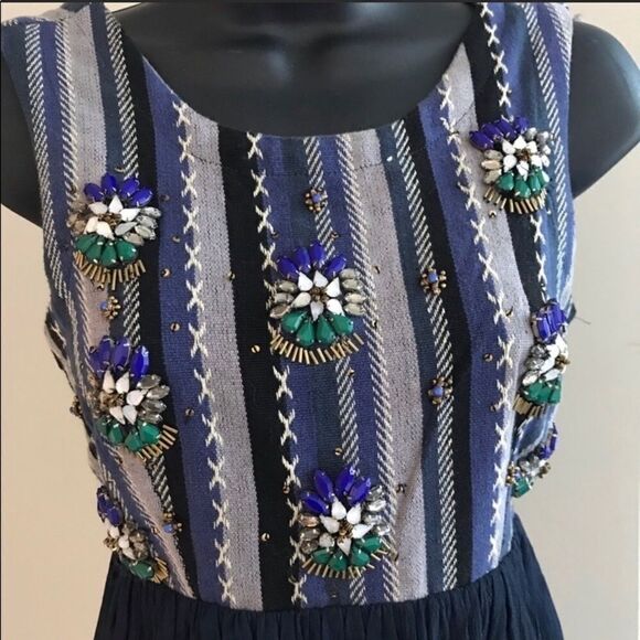 Tularosa Navy Open Back Embellished Mini Dress XS - Picture 2 of 7